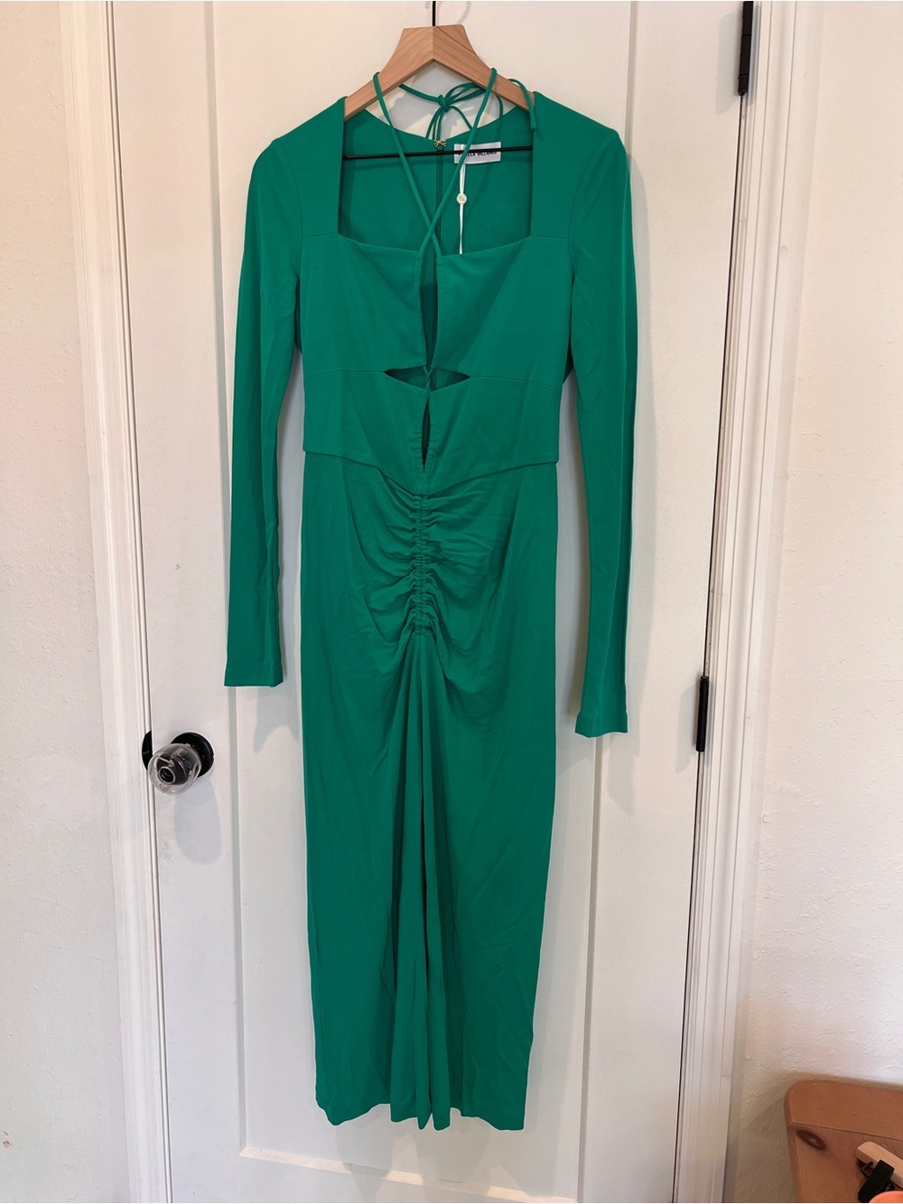 NEW NWT Rebecca Vallance Edie Cut-Out Ruched Jersey Midi Dress - Picture 10 of 12